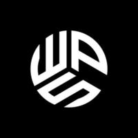 design del logo della lettera wps su sfondo nero. wps creative iniziali lettera logo concept. disegno della lettera wps. vettore