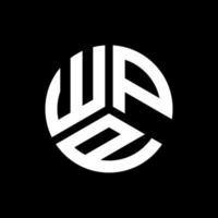 logo della lettera wpp su sfondo nero. concetto di logo della lettera di iniziali creative wpp. disegno della lettera wpp. vettore