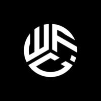 logo della lettera wfc su sfondo nero. wfc creative iniziali lettera logo concept. disegno della lettera wfc. vettore