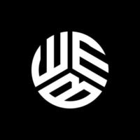 design del logo della lettera web su sfondo nero. concetto di logo della lettera di iniziali creative web. progettazione di lettere web. vettore