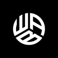 wab lettera logo design su sfondo nero. wab creative iniziali lettera logo concept. disegno della lettera wab. vettore