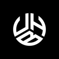 uhb lettera logo design su sfondo nero. uhb creativo iniziali lettera logo concept. uhb disegno della lettera. vettore