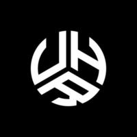 uhr lettera logo design su sfondo nero. uhr creative iniziali lettera logo concept. ehm design della lettera. vettore