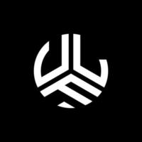 design del logo della lettera ulf su sfondo nero. ulf creative iniziali lettera logo concept. disegno della lettera ulf. vettore