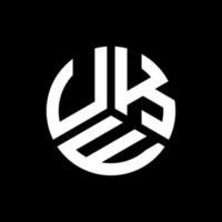 design del logo della lettera uke su sfondo nero. uke creative iniziali lettera logo concept. disegno della lettera uk. vettore