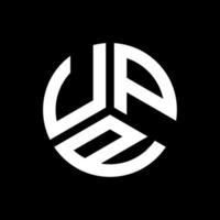 design del logo della lettera upp su sfondo nero. upp creative iniziali lettera logo concept. disegno della lettera superiore. vettore