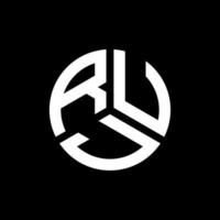 ruj lettera logo design su sfondo nero. ruj creative iniziali lettera logo concept. disegno della lettera ruj. vettore