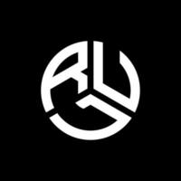 disegno del logo della lettera di regola su sfondo nero. rul creative iniziali lettera logo concept. disegno della lettera di regola. vettore