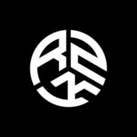 rzk lettera logo design su sfondo nero. rzk creative iniziali lettera logo concept. disegno della lettera rzk. vettore