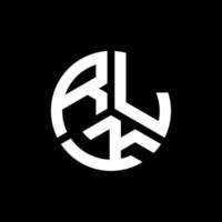 rlk lettera logo design su sfondo nero. rlk creative iniziali lettera logo concept. design della lettera rlk. vettore