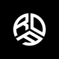 roa lettera logo design su sfondo nero. roa creative iniziali lettera logo concept. disegno della lettera roa. vettore