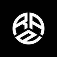design del logo della lettera rap su sfondo nero. concetto di logo della lettera di iniziali creative rap. disegno della lettera rap. vettore