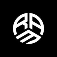 design del logo della lettera di ariete su sfondo nero. ram creative iniziali lettera logo concept. disegno della lettera di ariete. vettore