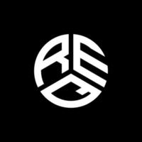 req lettera logo design su sfondo nero. req creative iniziali lettera logo concept. design della lettera richiesta. vettore