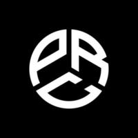 prc lettera logo design su sfondo nero. prc creative iniziali lettera logo concept. disegno della lettera prc. vettore