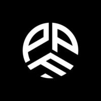 ppf lettera logo design su sfondo nero. ppf iniziali creative lettera logo concept. disegno della lettera ppf. vettore