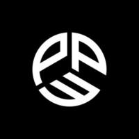 ppw lettera logo design su sfondo nero. ppw iniziali creative lettera logo concept. disegno della lettera ppw. vettore