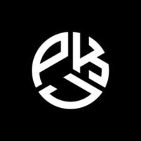 pkj lettera logo design su sfondo nero. pkj creative iniziali lettera logo concept. disegno della lettera pkj. vettore