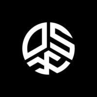 osx lettera logo design su sfondo nero. osx creative iniziali lettera logo concept. disegno della lettera ox. vettore