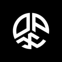 opx lettera logo design su sfondo nero. opx creative iniziali lettera logo concept. disegno della lettera opx. vettore