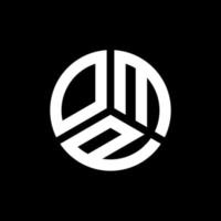 omp lettera logo design su sfondo nero. omp creative iniziali lettera logo concept. disegno della lettera omp. vettore
