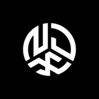 design del logo della lettera njx su sfondo nero. njx creative iniziali lettera logo concept. disegno della lettera njx. vettore
