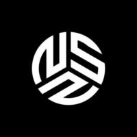 nsz lettera logo design su sfondo nero. nsz creative iniziali lettera logo concept. disegno della lettera nsz. vettore