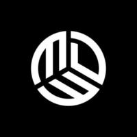 mdw lettera logo design su sfondo nero. mdw creative iniziali lettera logo concept. disegno della lettera mdw. vettore