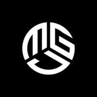 design del logo della lettera mgj su sfondo nero. mgj creative iniziali lettera logo concept. disegno della lettera mgj. vettore