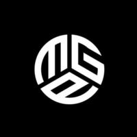 disegno del logo della lettera mgp su sfondo nero. concetto di logo della lettera di iniziali creative mgp. disegno della lettera mgp. vettore