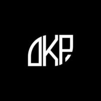 okp lettera logo design su sfondo nero. okp creative iniziali lettera logo concept. disegno della lettera okp. vettore