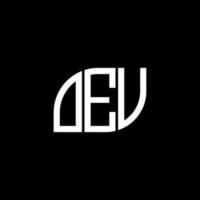 oev lettera logo design su sfondo nero. oev creative iniziali lettera logo concept. disegno della lettera oev. vettore