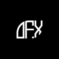 ofx lettera design.ofx lettera logo design su sfondo nero. ofx creative iniziali lettera logo concept. ofx lettera design.ofx lettera logo design su sfondo nero. o vettore