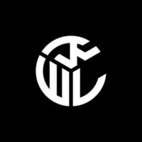 kwl lettera logo design su sfondo nero. kwl creative iniziali lettera logo concept. disegno della lettera kwl. vettore