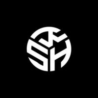 ksh lettera logo design su sfondo nero. ksh creative iniziali lettera logo concept. disegno della lettera ksh. vettore