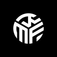 design del logo della lettera kmf su sfondo nero. concetto di logo della lettera di iniziali creative di kmf. disegno della lettera kmf. vettore