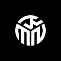 design del logo della lettera kmn su sfondo nero. concetto di logo della lettera di iniziali creative di kmn. disegno della lettera kmn. vettore