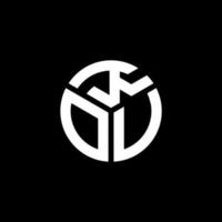 kov lettera logo design su sfondo nero. kov creative iniziali lettera logo concept. disegno della lettera di kov. vettore