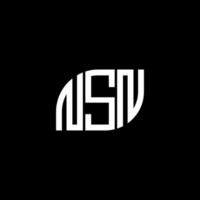 nsn lettera logo design su sfondo nero. nsn creative iniziali lettera logo concept. disegno della lettera nsn. vettore