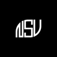. nsv lettera design.nsv lettera logo design su sfondo nero. nsv creative iniziali lettera logo concept. nsv lettera design.nsv lettera logo design su sfondo nero. n vettore