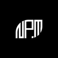 npm lettera logo design su sfondo nero. npm creative iniziali lettera logo concept. disegno della lettera npm. vettore