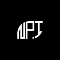 . design della lettera npi. design del logo della lettera npi su sfondo nero. npi creative iniziali lettera logo concept. design della lettera npi. design del logo della lettera npi su sfondo nero. n vettore