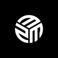 mzm lettera logo design su sfondo nero. mzm creative iniziali lettera logo concept. disegno della lettera mzm. vettore
