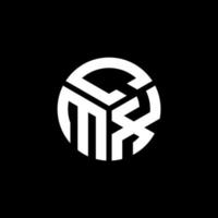 disegno del logo della lettera cmx su sfondo nero. concetto di logo della lettera delle iniziali creative di cmx. disegno della lettera cmx. vettore