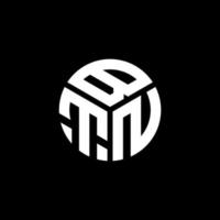 design del logo della lettera btn su sfondo nero. concetto di logo della lettera di iniziali creative btn. disegno della lettera btn. vettore