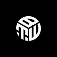design del logo della lettera btv su sfondo nero. btv creative iniziali lettera logo concept. disegno della lettera btv. vettore