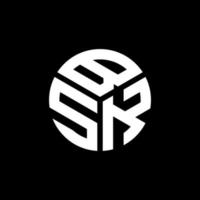 bsk lettera logo design su sfondo nero. bsk creative iniziali lettera logo concept. disegno della lettera bsk. vettore