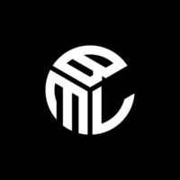 design del logo della lettera bml su sfondo nero. bml creative iniziali lettera logo concept. disegno della lettera bml. vettore
