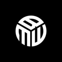 design del logo della lettera bmw su sfondo nero. concetto di logo della lettera di iniziali creative di bmw. disegno della lettera bmw. vettore