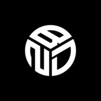 design del logo della lettera bnd su sfondo nero. bnd creative iniziali lettera logo concept. disegno della lettera bnd. vettore